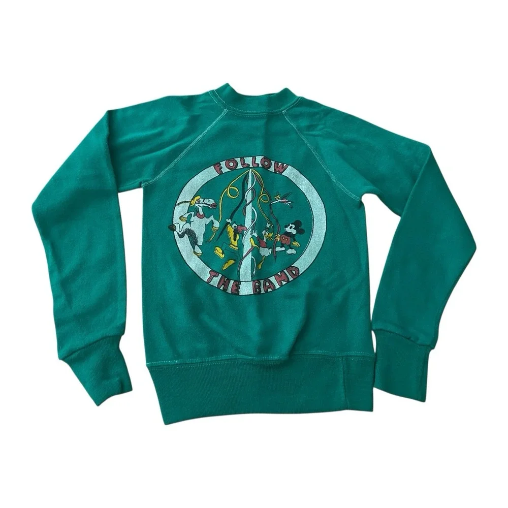 Vintage Kids Sweatshirt Follow The Band Size S Mickey